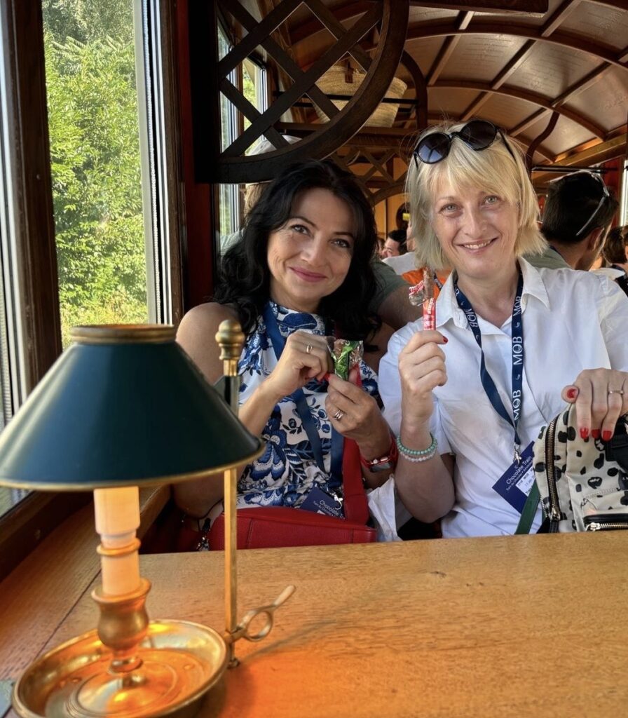 cheers we are on board art nouveau chocolaté train